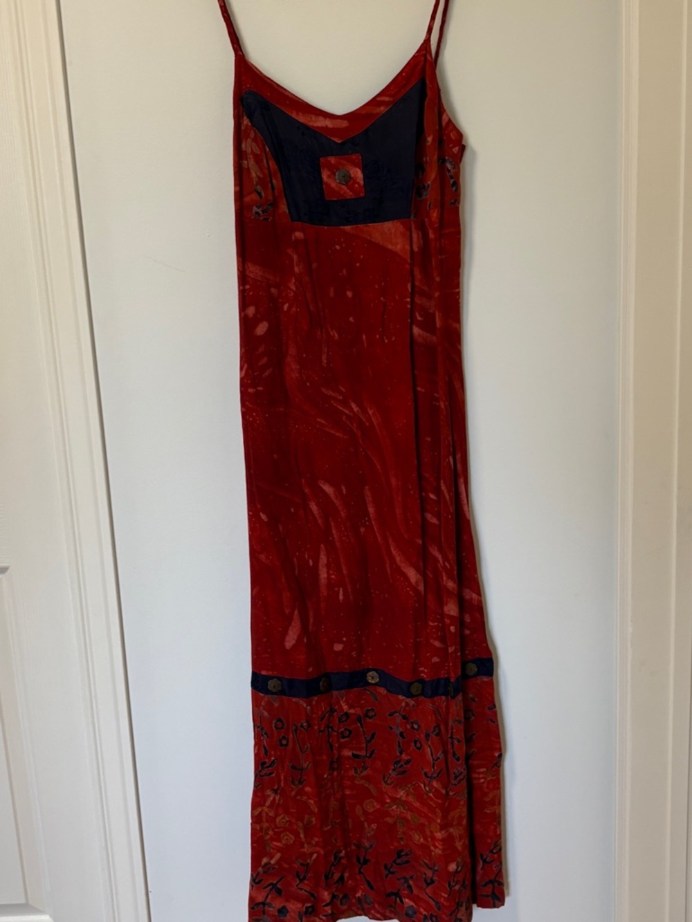 Equinoxe Celestial 90s Boho Maxi Hippy Dress Size M Colourful Buttons